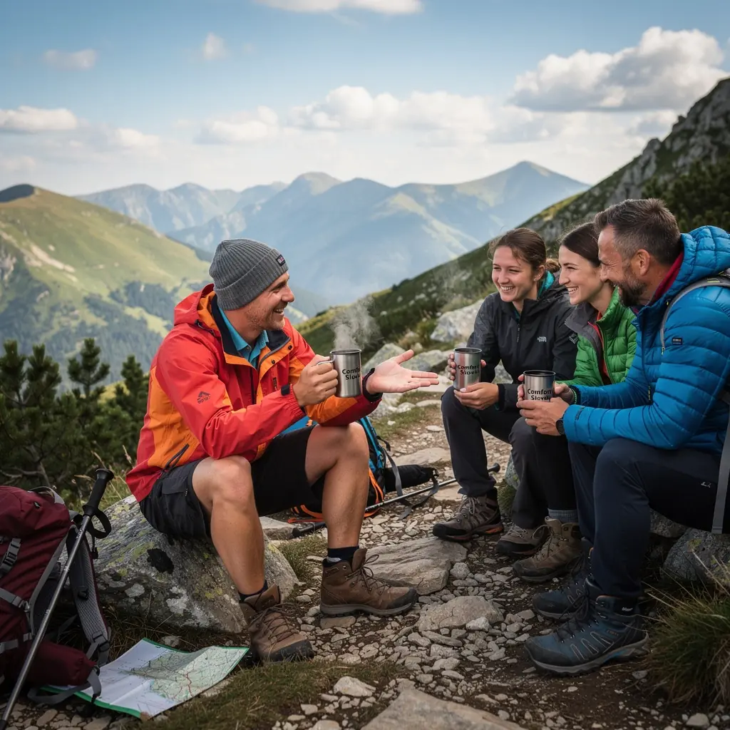 Šálka bylinkového čaju na drevenom stole s prírodnými dekoráciami